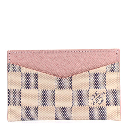Louis Vuitton Damier Azur Daily Card Holder Rose Ballerine 1 of 6