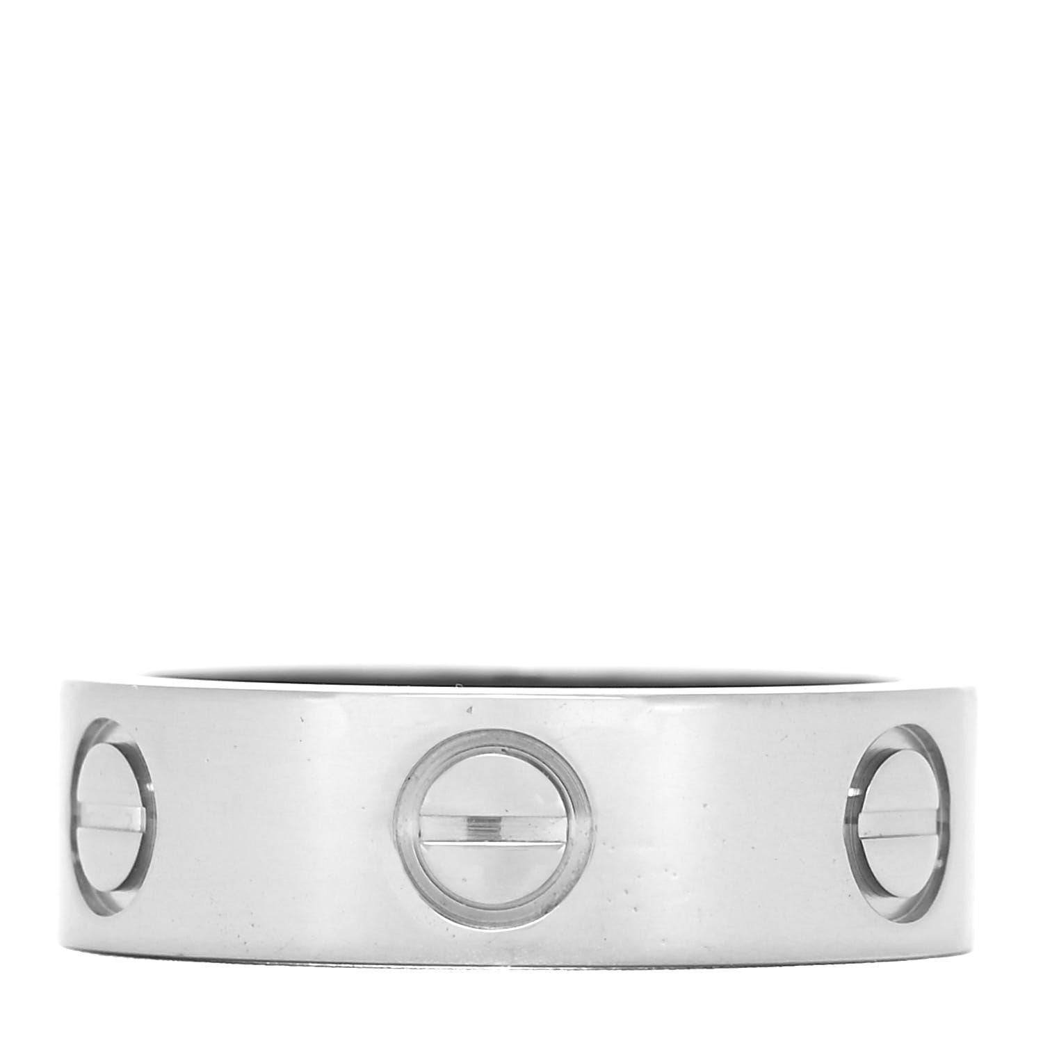 Cartier 18K White Gold 5.5mm LOVE Ring 49 4.75 1 of 4