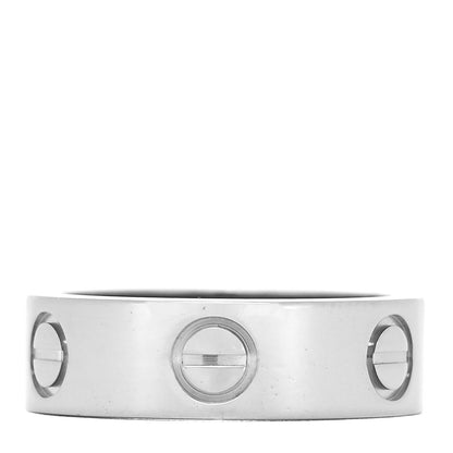 Cartier 18K White Gold 5.5mm LOVE Ring 49 4.75 1 of 4