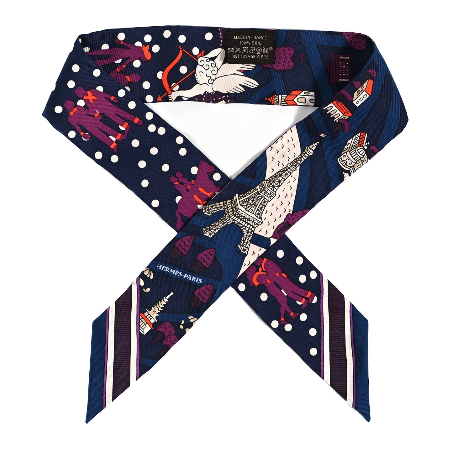 Silk Les Nouveaux Amoureux de Paris Twilly Marine Violet White