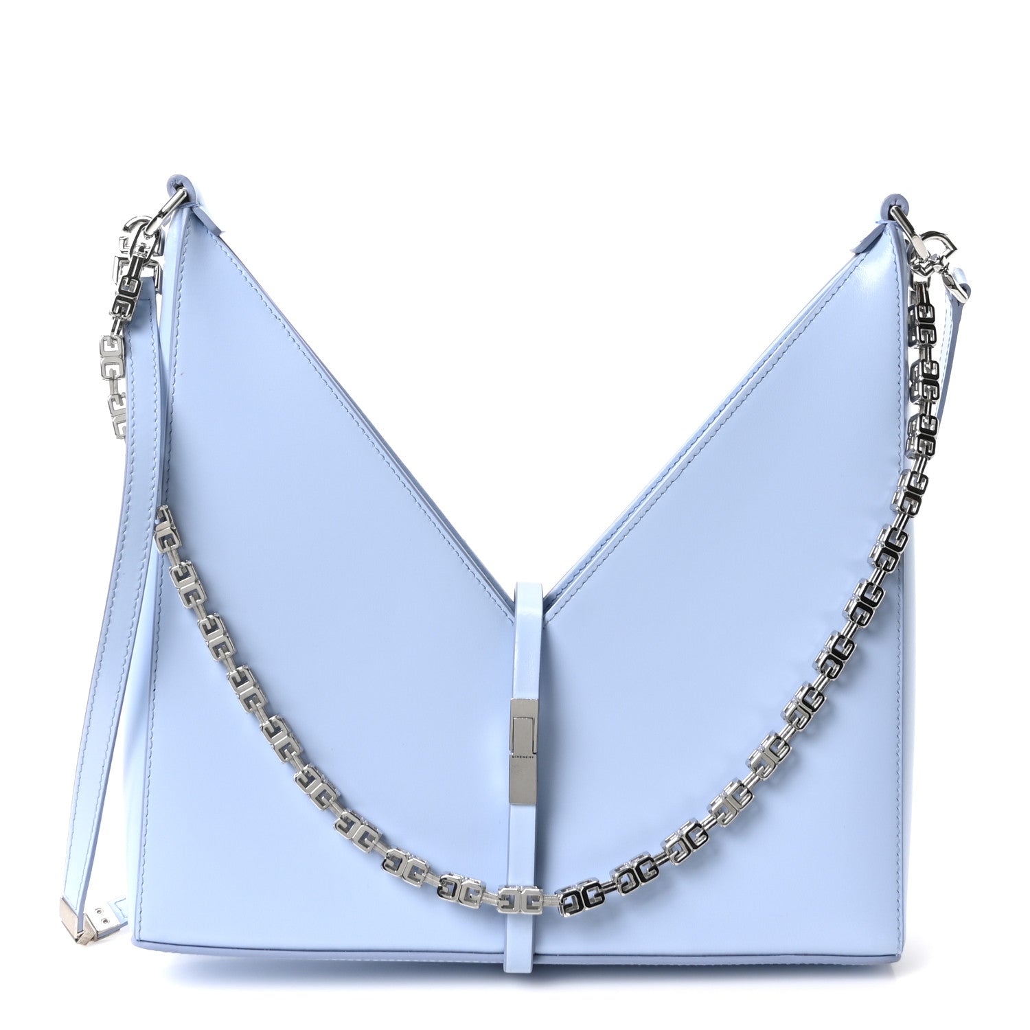 Givenchy Box Calfskin Small Cut Out Shoulder Bag Light Blue 1 of 10