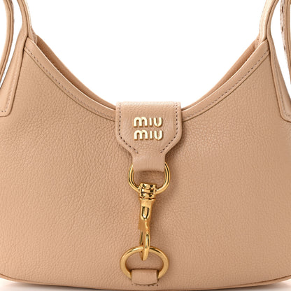 Miu Miu Calfskin Madras Hobo Bag Sabbia 7 of 9