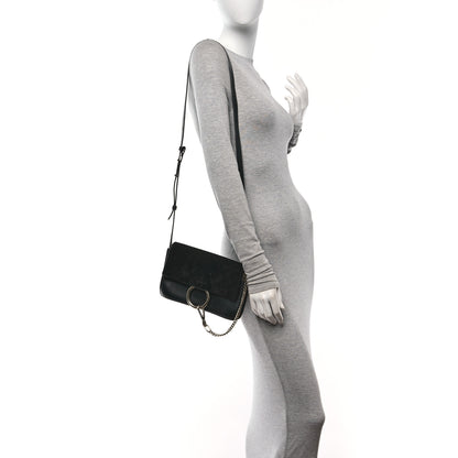 Chloe Suede Calfskin Small Faye Shoulder Bag Black 2 of 9