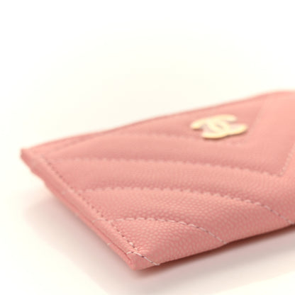 Chanel Caviar Chevron Quilted Card Holder Pink 9 of 11