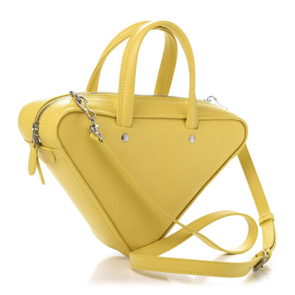 Balenciaga Shiny Day Calfskin Logo XS Triangle Duffle Jaune Black 3 of 11