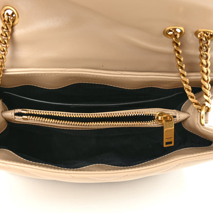 Saint Laurent Calfskin Y Quilted Monogram Small Loulou Chain Satchel Dark Beige 5 of 13