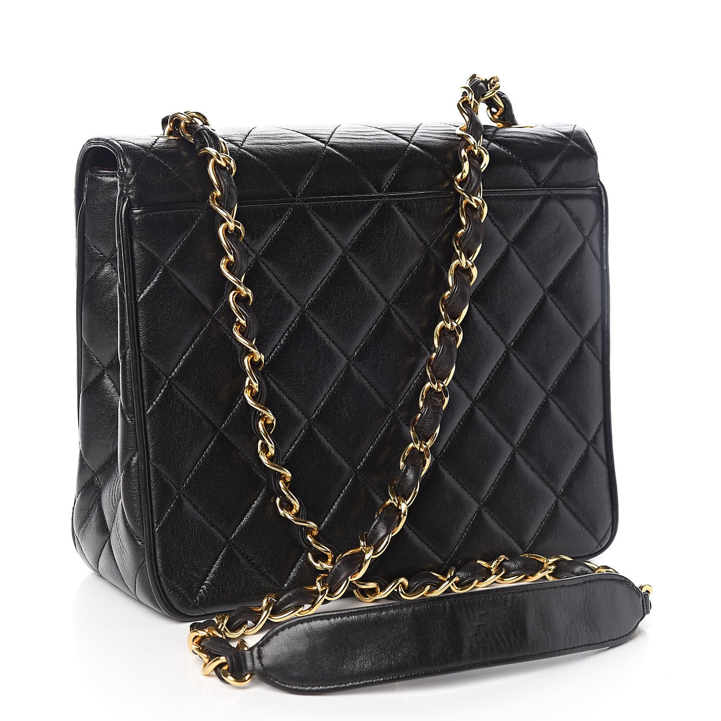 Lambskin Quilted Medium Single Flap Black