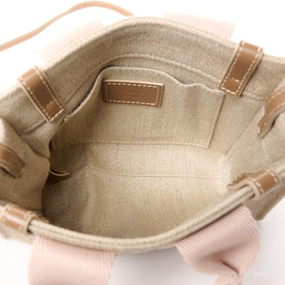 Chloe Linen Calfskin Mini Woody Ribbon Tote With Strap Blushy Beige 5 of 11