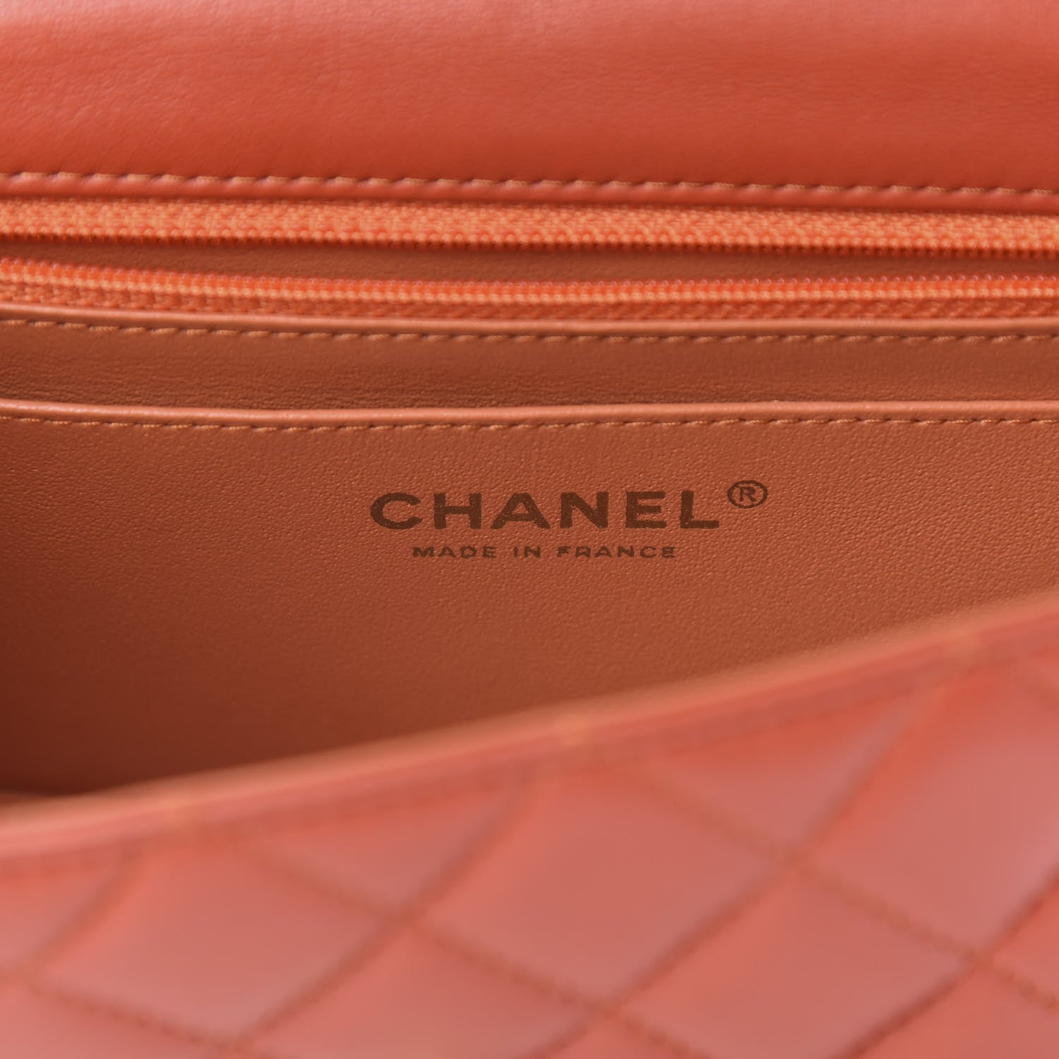 Chanel Lambskin Quilted Mini Rectangular Flap Orange 6 of 13