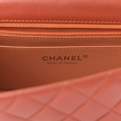 Chanel Lambskin Quilted Mini Rectangular Flap Orange 6 of 13