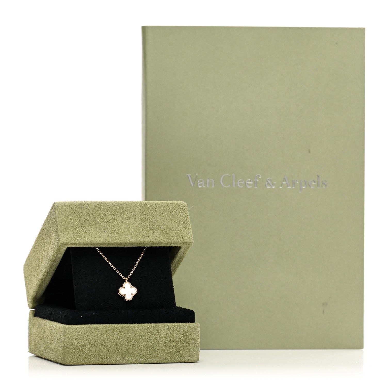 Van Cleef & Arpels 18K Yellow Gold Mother of Pearl Sweet Alhambra Pendant Necklace 5 of 5