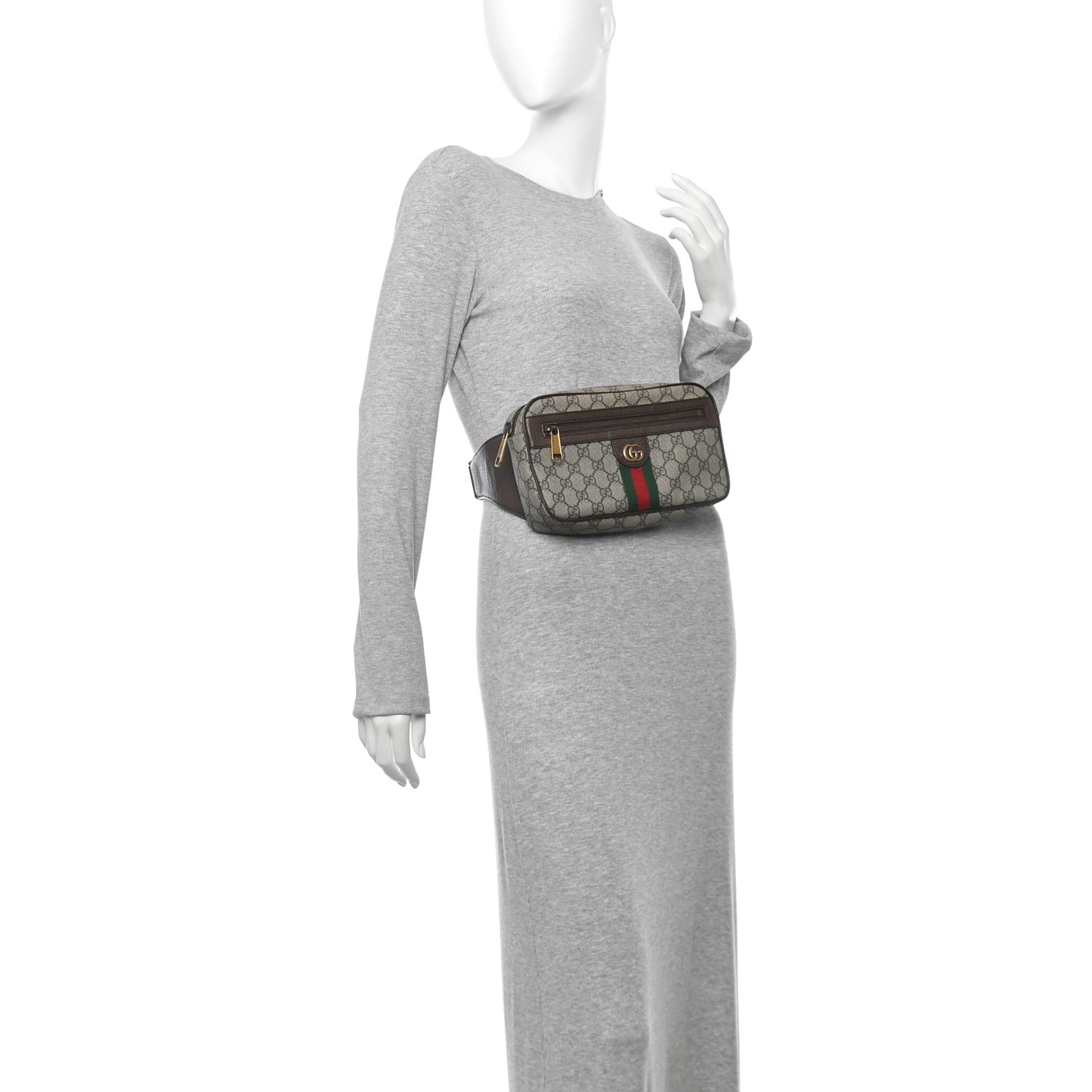 Soft GG Supreme Monogram Medium Ophidia Belt Bag Dark Brown