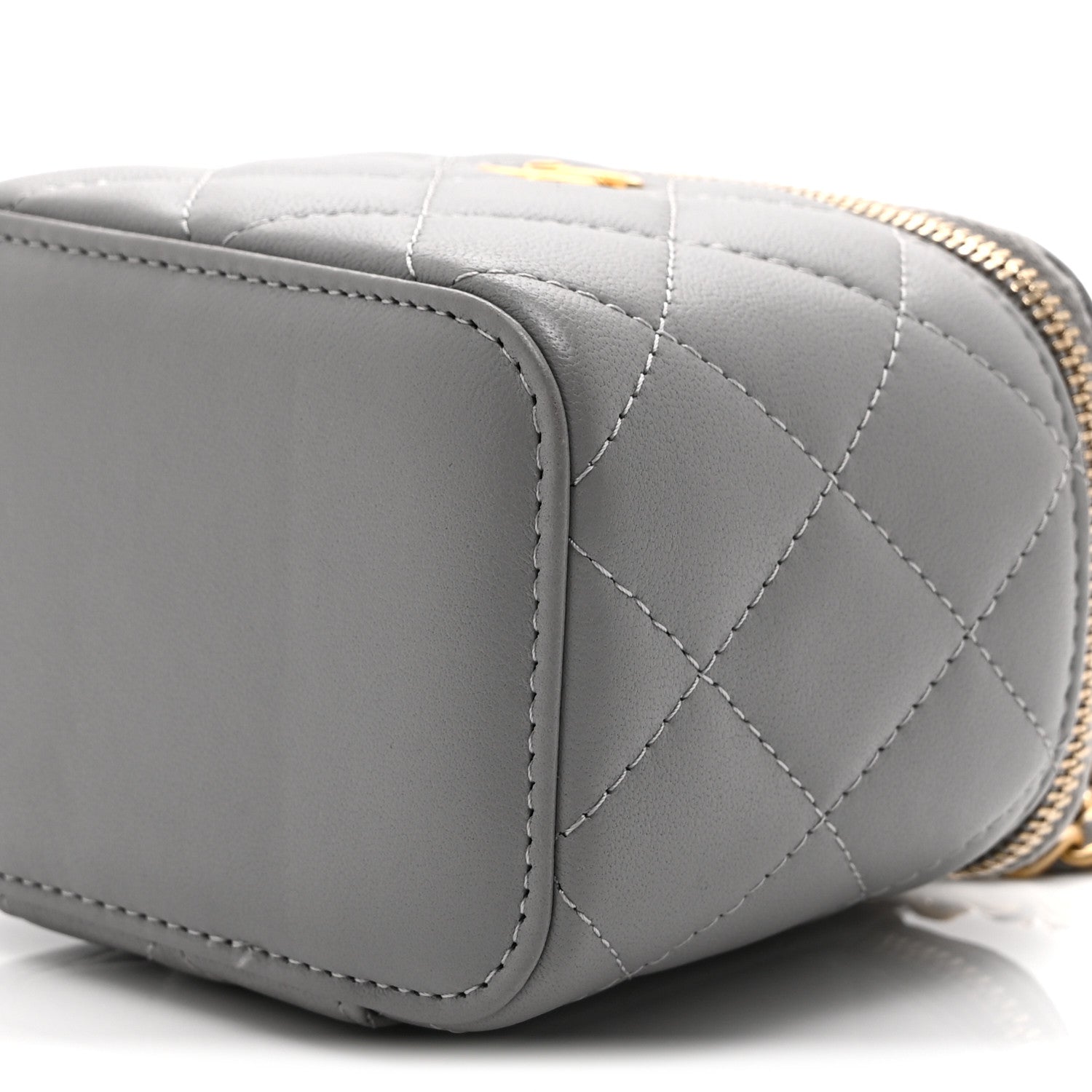 Chanel Lambskin Quilted Pearl Crush Mini Vanity Case With Chain Light Purple 10 of 10