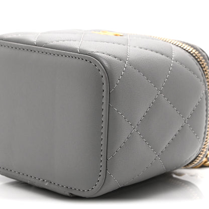 Chanel Lambskin Quilted Pearl Crush Mini Vanity Case With Chain Light Purple 10 of 10