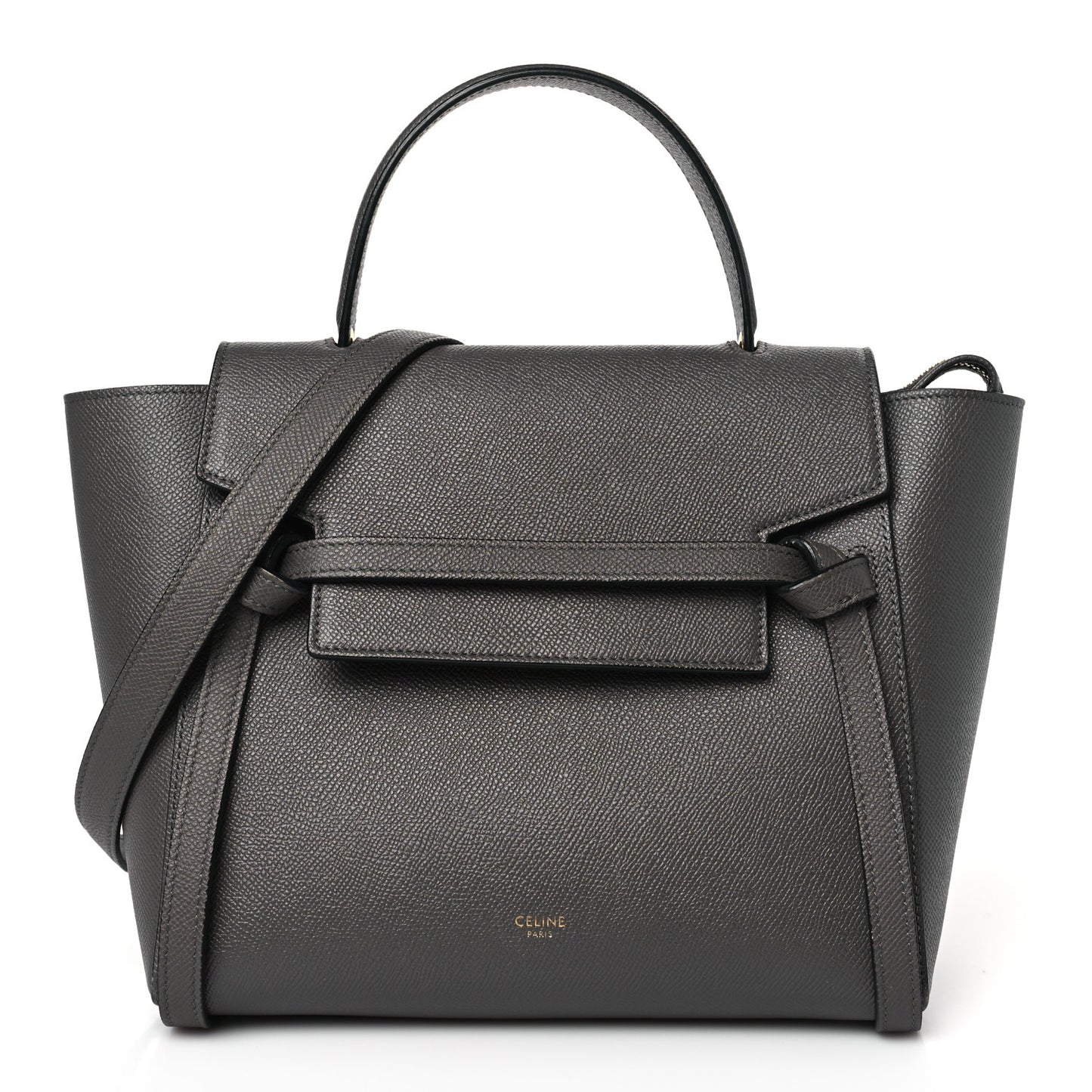 Grained Calfskin Micro Belt Bag Grey