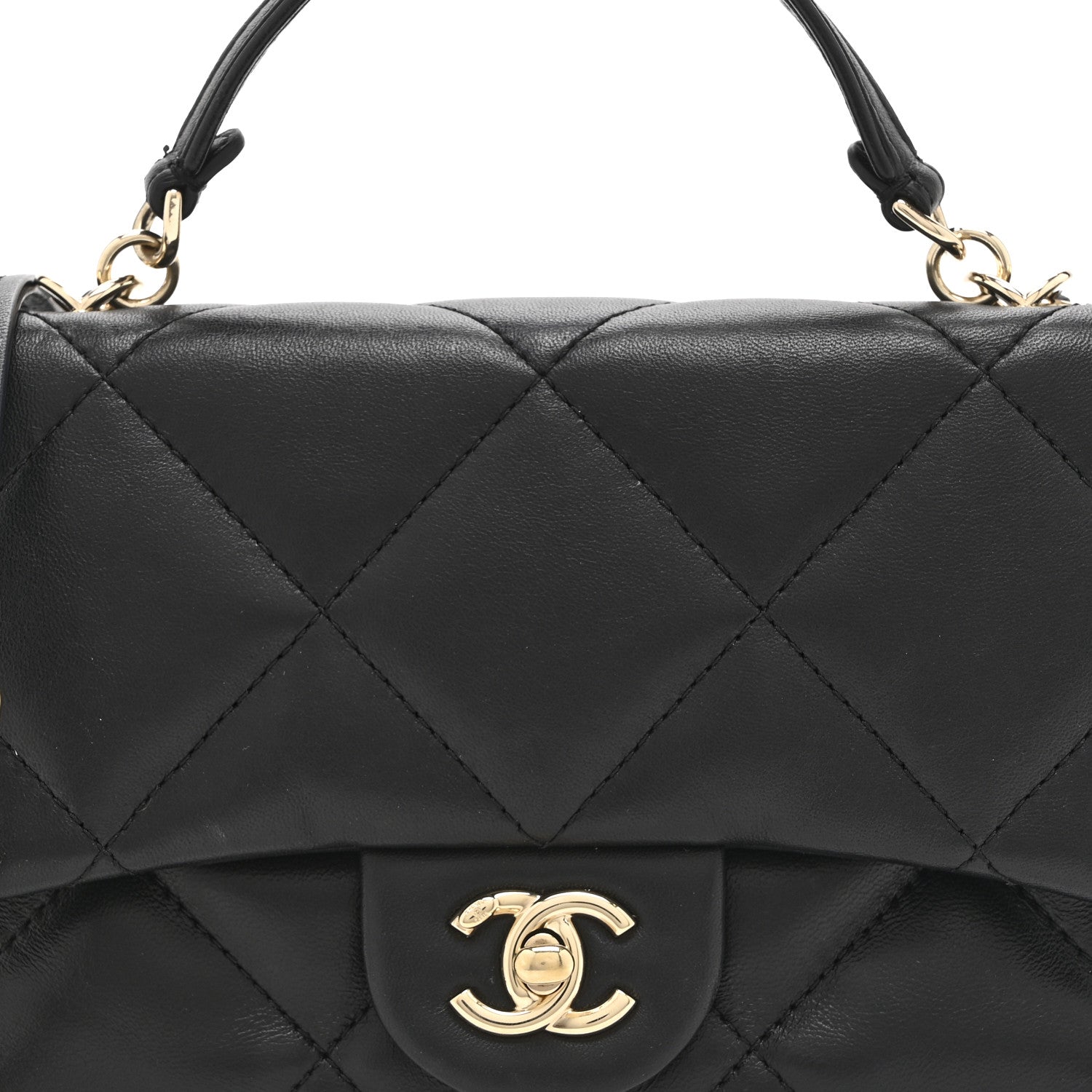 Chanel Lambskin Quilted Small Easy Carry Flap Black 8 of 10