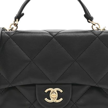 Chanel Lambskin Quilted Small Easy Carry Flap Black 8 of 10