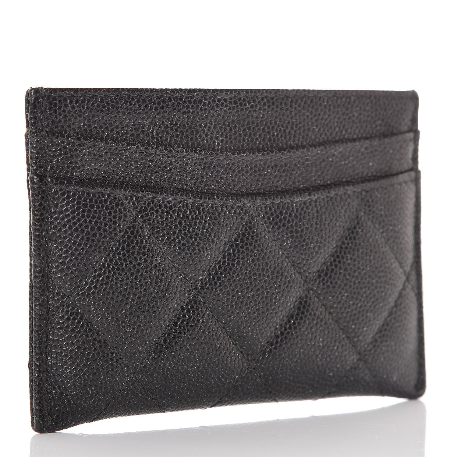 Chanel Metallic Caviar Quilted Card Holder Black 3 of 11