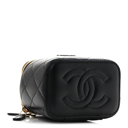 Chanel Lambskin Quilted Mini Enamel Vanity Case With Chain Black 4 of 11