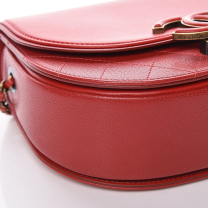 Chanel Shiny Calfskin Goatskin Quilted Small Coco Curve Messenger Flap Red 5 of 11