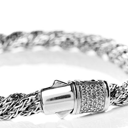John Hardy Sterling Silver Diamond 5.5mm Twisted Chain Bracelet 6 of 6