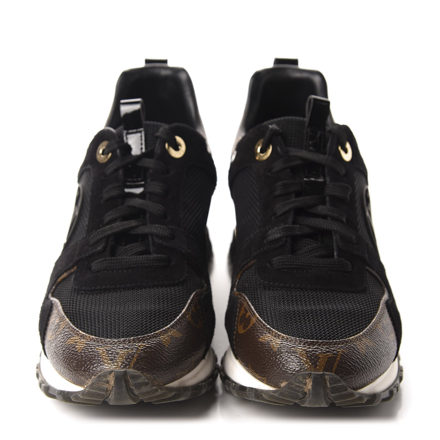 Louis Vuitton Suede Monogram Run Away Sneakers 37 Black 2 of 9