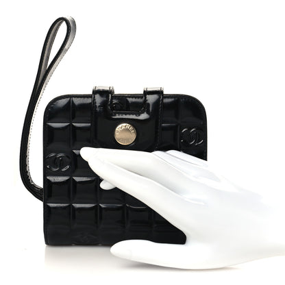 Chanel Patent Square Quilted CC Wristlet Wallet Black 2 of 6