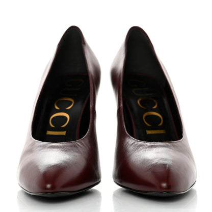 Gucci Malaga Kid Pumps 38.5 Vintage Bordeaux 2 of 12