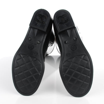 Chanel Rubber Glitter Camellia Rain Boots 36 Black 5 of 7