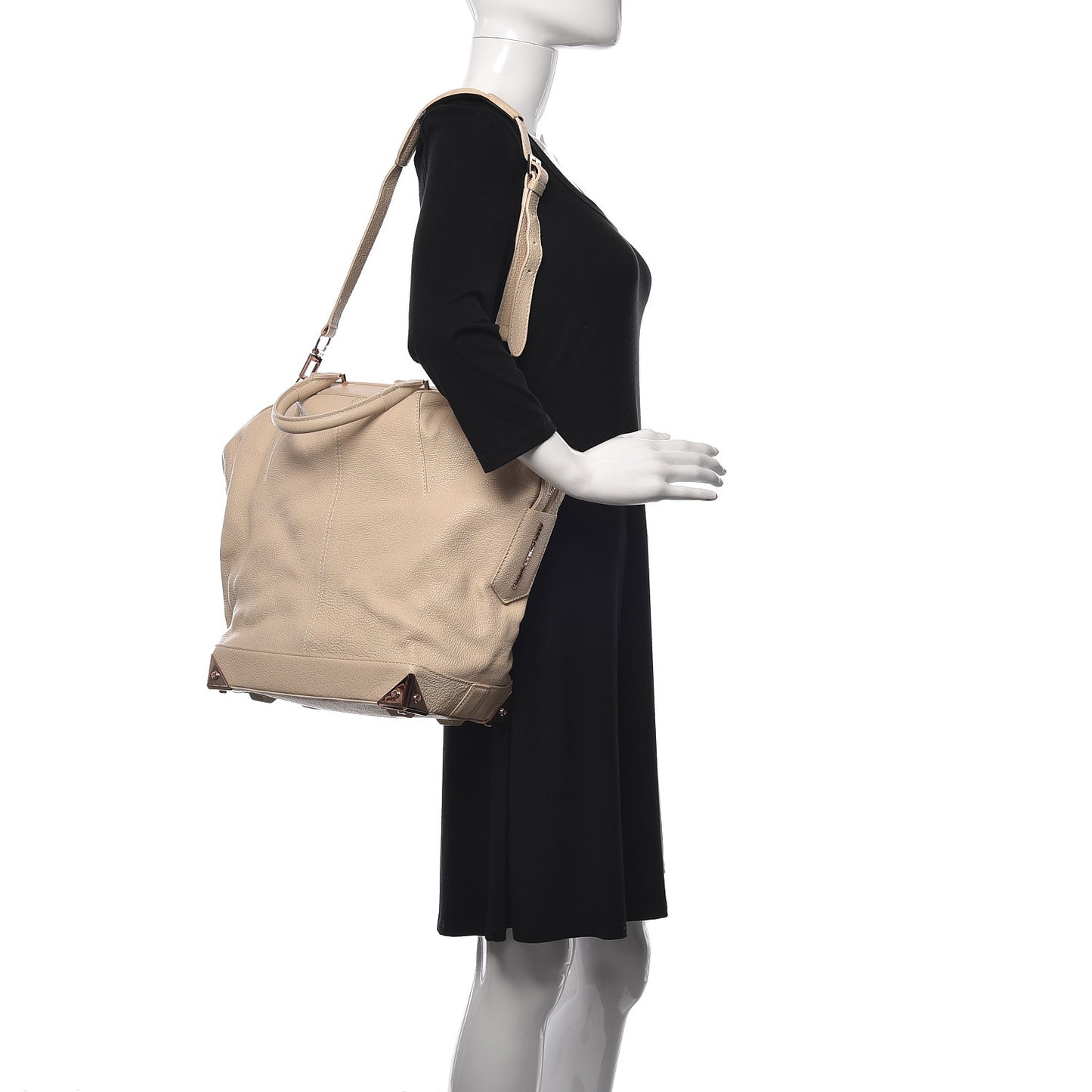 Pebbled Calfskin Large Emile Eggshell