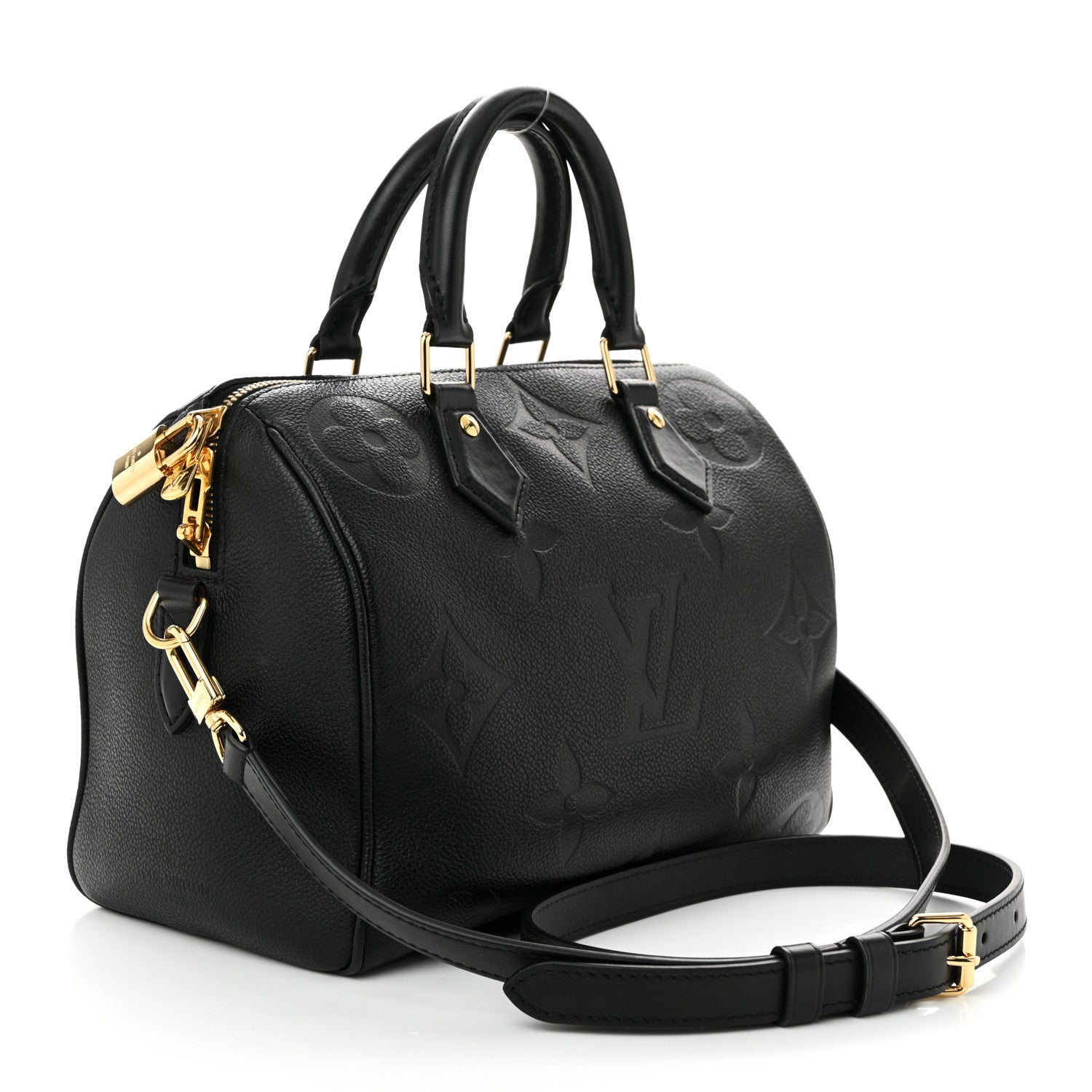 Louis Vuitton Empreinte Monogram Giant Speedy Bandouliere 25 Black 3 of 10