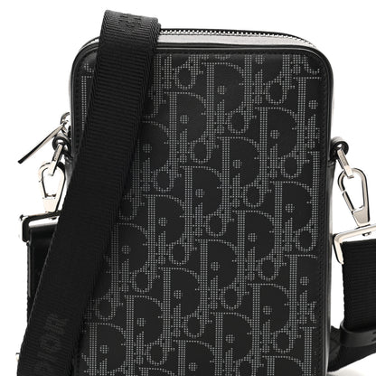 Christian Dior Calfskin Oblique Galaxy Perforated World Tour Messenger Pouch Black 8 of 11