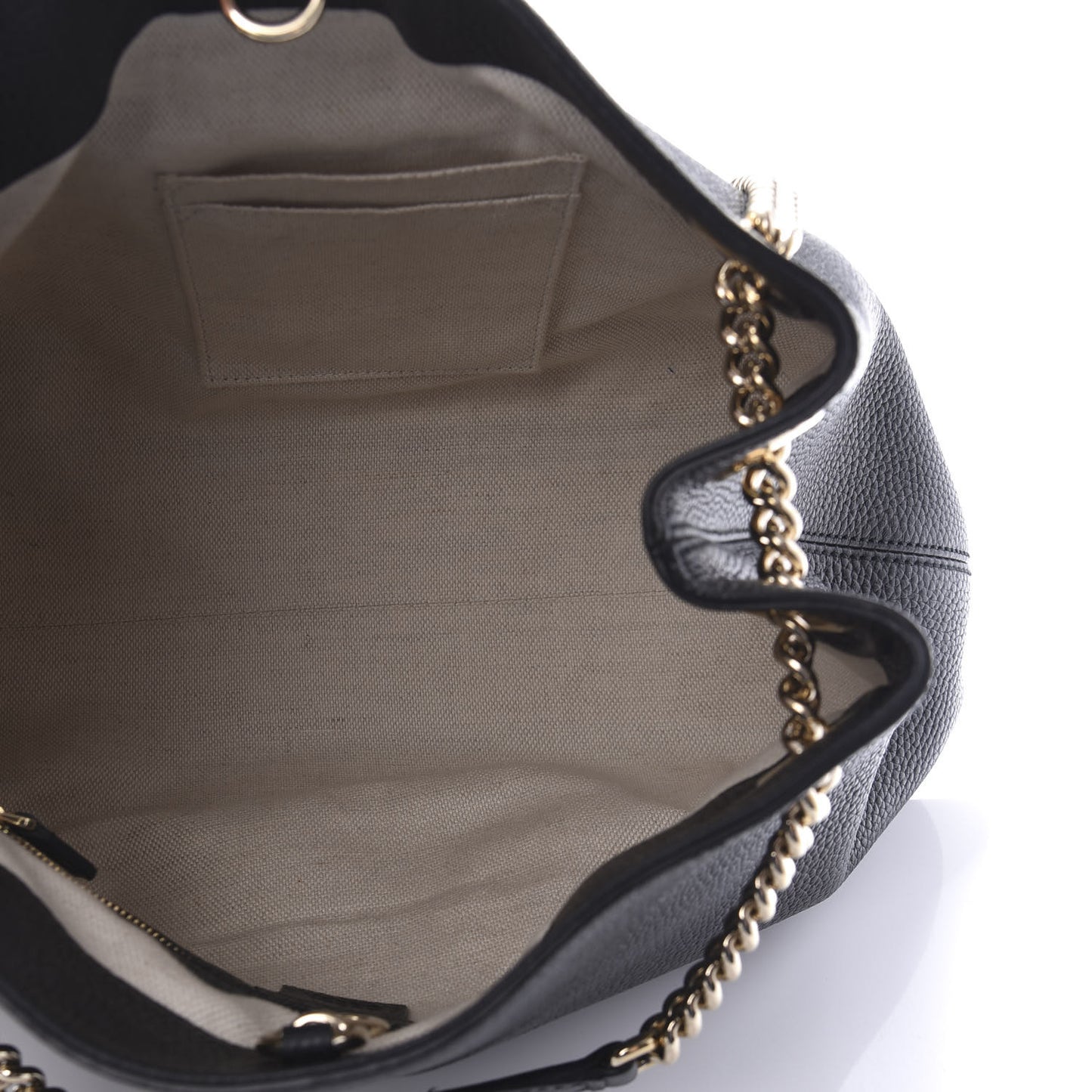 Pebbled Calfskin Medium Soho Chain Shoulder Bag Black