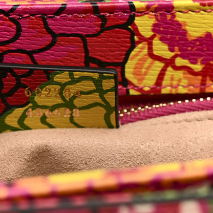 Gucci X KEN SCOTT New Shangai Calfskin Pomponica Print Horsebit 1955 Shoulder Bag Multicolor Fuxia Pompon 7 of 10