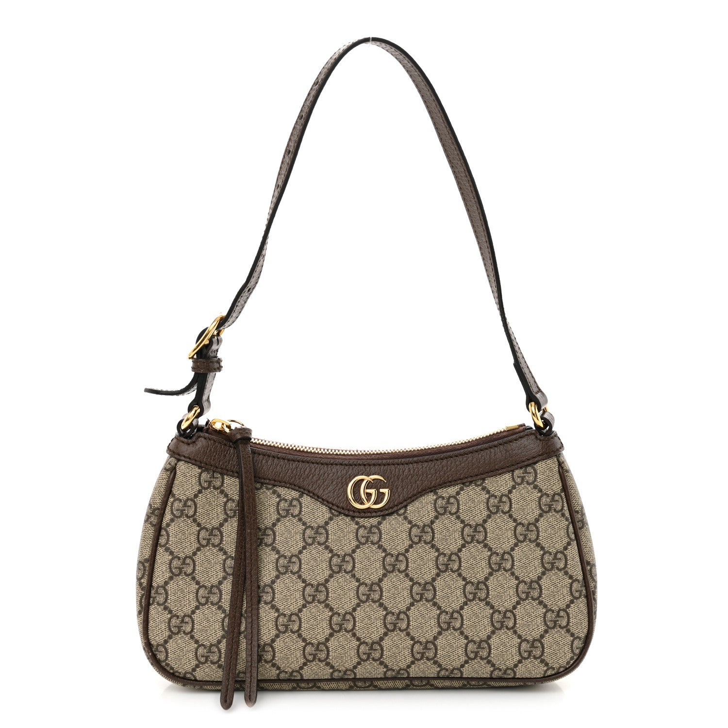 Gucci GG Supreme Monogram Textured Dollar Calfskin Small Ophidia Hobo Beige Ebony New Acero 1 of 12