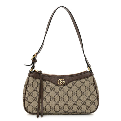 Gucci GG Supreme Monogram Textured Dollar Calfskin Small Ophidia Hobo Beige Ebony New Acero 1 of 12