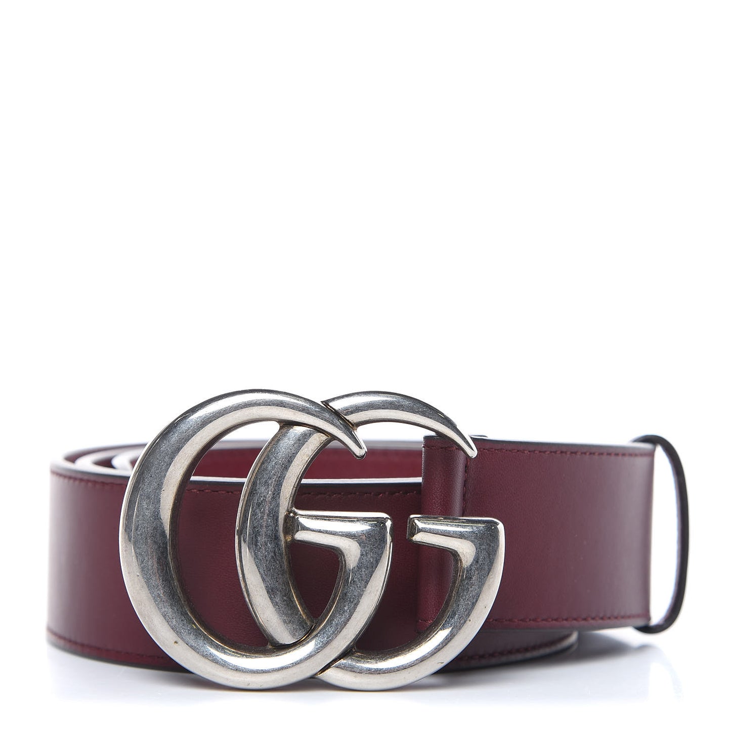 Moon Calfskin Nickel Double G 40mm Belt 90 36 Strong Red