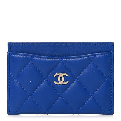 Chanel Lambskin Quilted Card Holder Blue 1 of 8