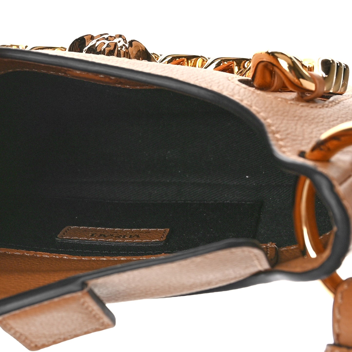 Calfskin La Medusa Mini Chain Hobo Bag Brown