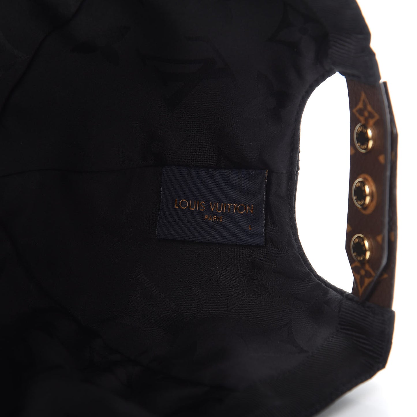 Polyester Silk Monogram LV Get Ready Cap L Black