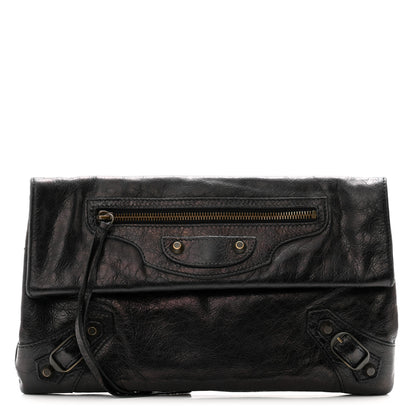 Balenciaga Agneau Classic Hardware Envelope Clutch Black 1 of 10