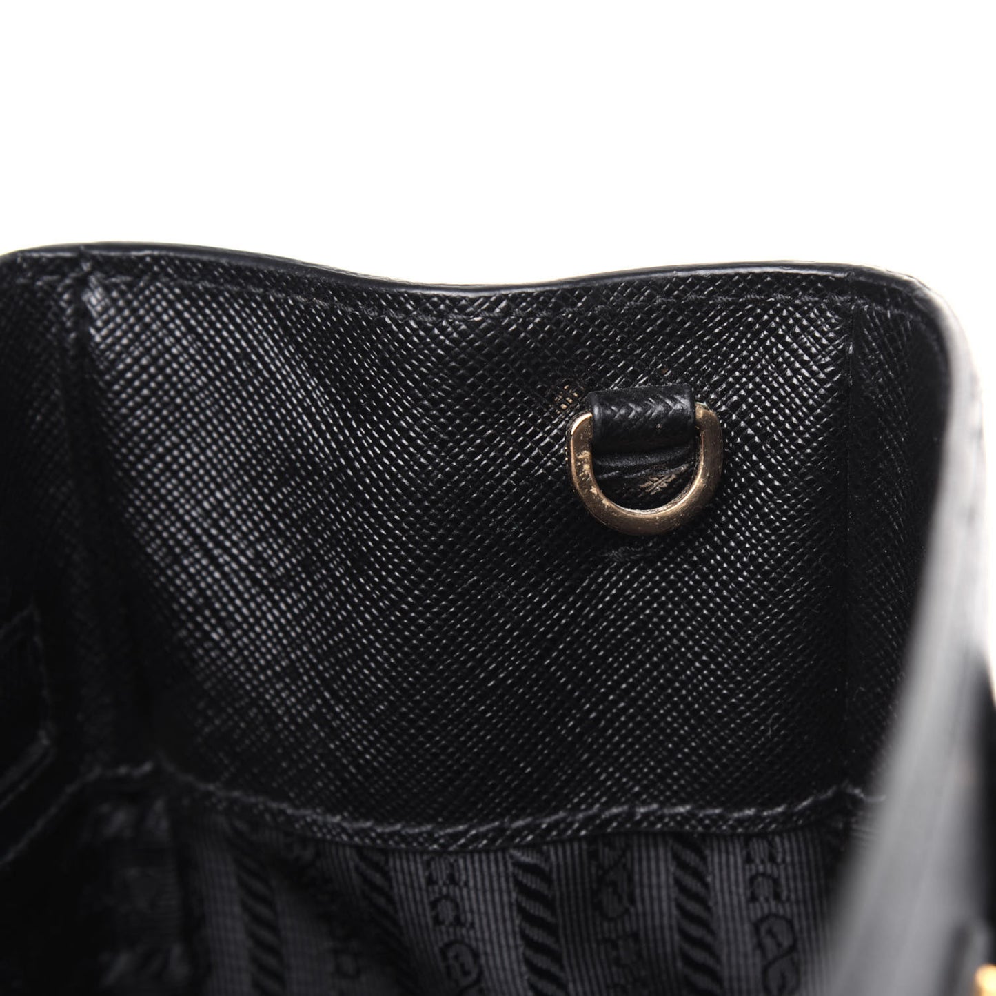 Saffiano Lux Micro Galleria Shoulder Bag Black