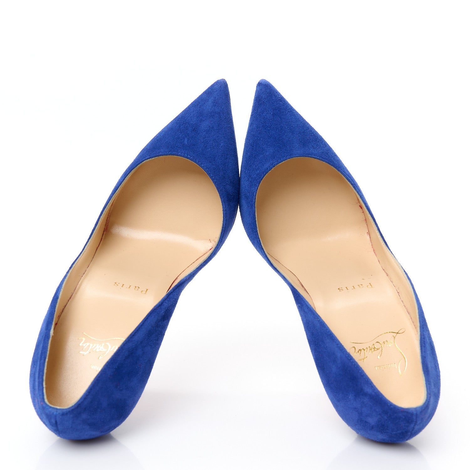 Christian Louboutin Veau Velours Pigalle Follies 100 Pumps 35.5 Atlantic 2 of 11