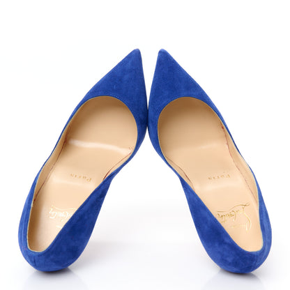 Christian Louboutin Veau Velours Pigalle Follies 100 Pumps 35.5 Atlantic 2 of 11