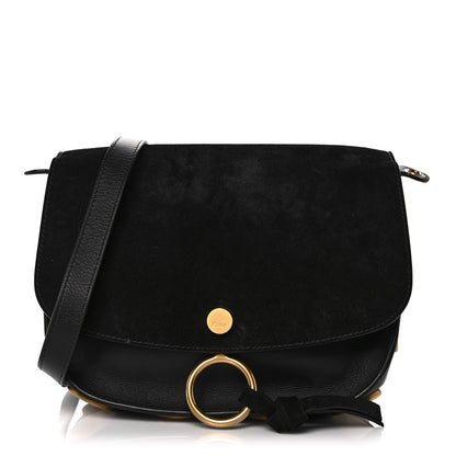 Chloe Suede Smooth Calfskin Medium Kurtis Shoulder Bag Black 1 of 12