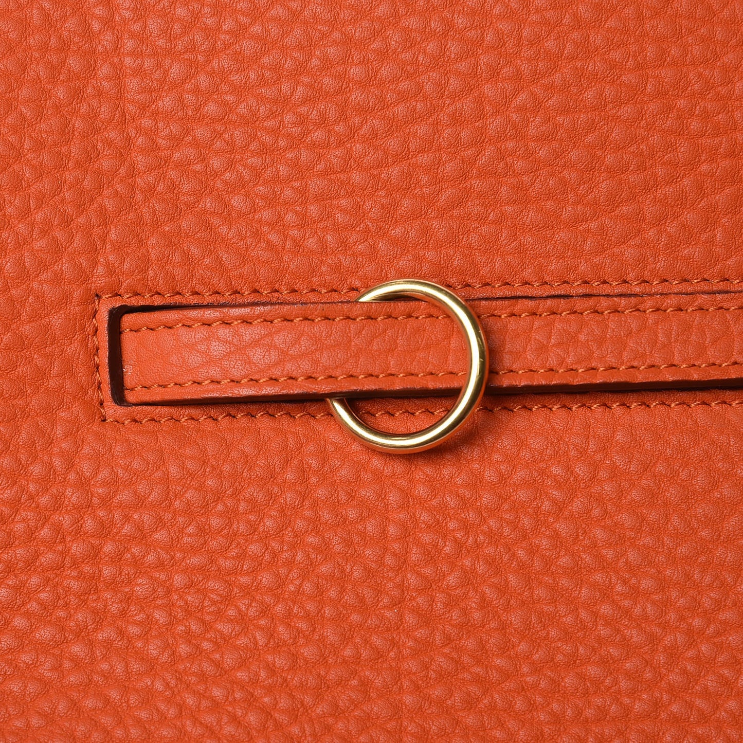 Bullhide Calfskin Small Ring Handbag Burnt Orange