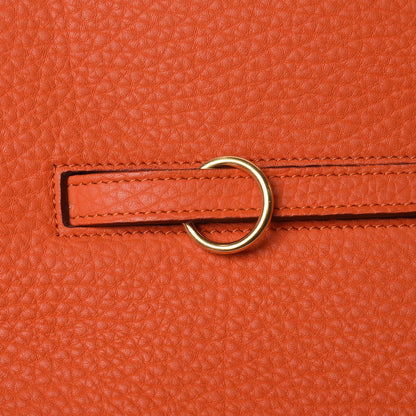 Celine Bullhide Calfskin Small Ring Handbag Burnt Orange 9 of 10