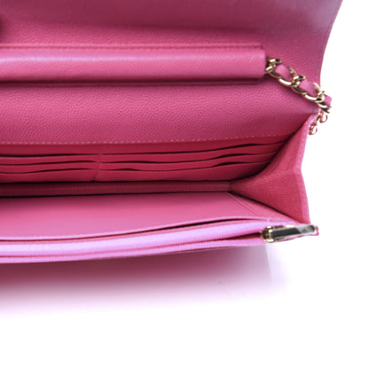 Chanel Caviar Quilted Wallet on Chain WOC Pink 4 of 11