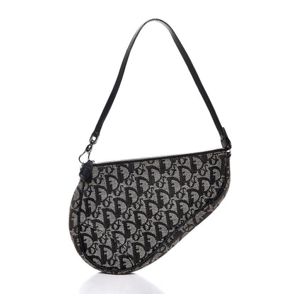 Christian Dior Monogram Mini Saddle Pochette Navy 1 of 7