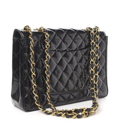 Chanel Patent Quilted XL Jumbo Single Flap Black 3 of 11